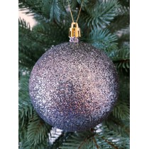 Новорічна куля "Блискітки" Ø100мм граніт, ціна за набір 3шт